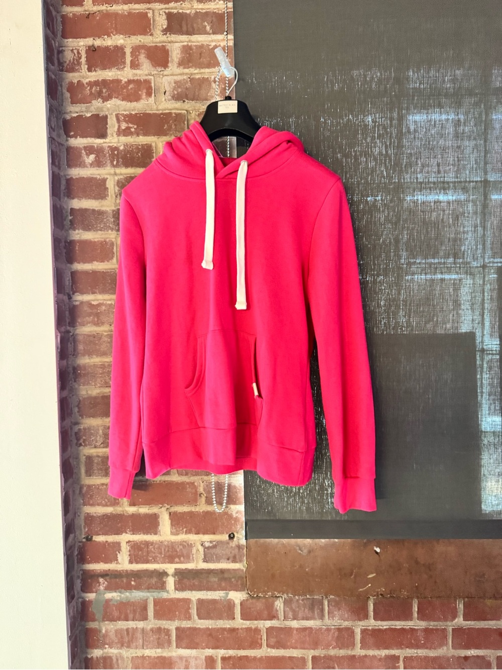 Classic Women's Hot Pink Hoodie with Contrast Drawstrings